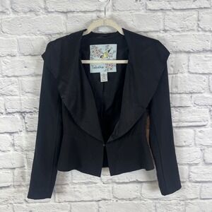Anthropologie Tabitha Drape Silk Blend Hipster Feminine Chic Blazer Size 0